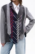 AZALEA WANG Satin Tie Blazer