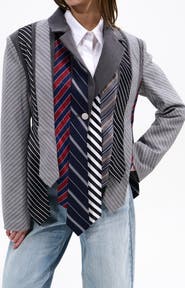 AZALEA WANG Satin Tie Blazer