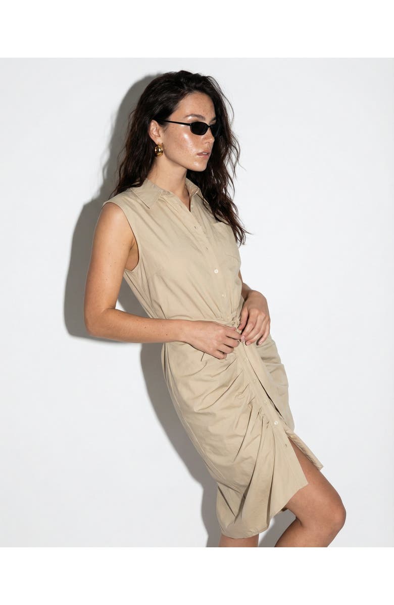 The Shirt by Rochelle Behrens The Sleeveless Wrap Front Dress, Main, color, Taupe