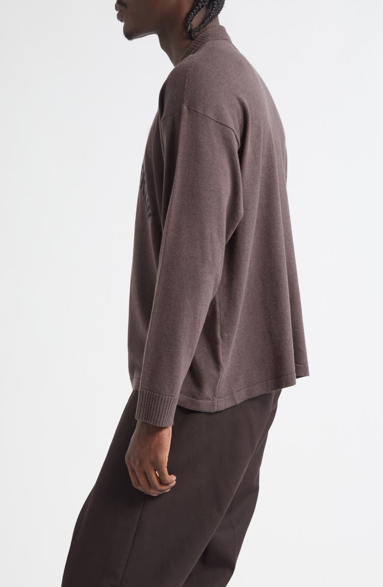 Bode Port Cotton & Merino Wool Polo, Alternate, color, Brown/ Black