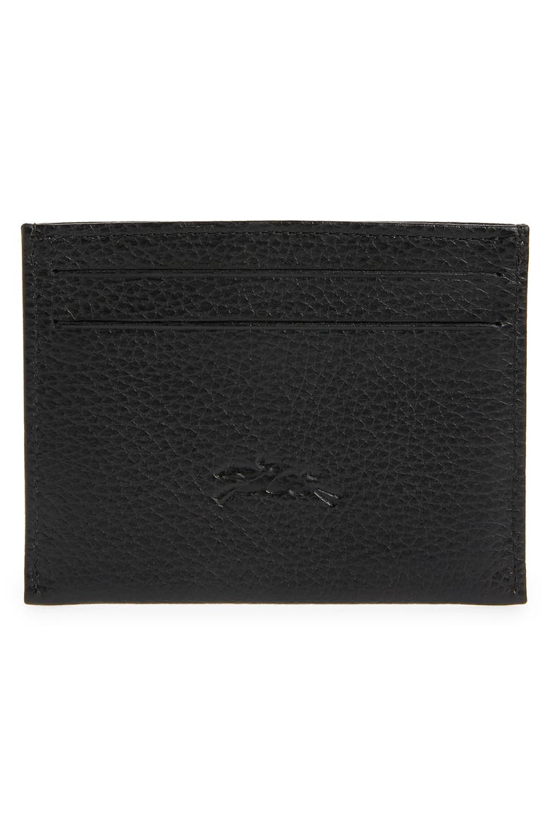 Le Foulonné Leather Card Case, Alternate, color, BLACK