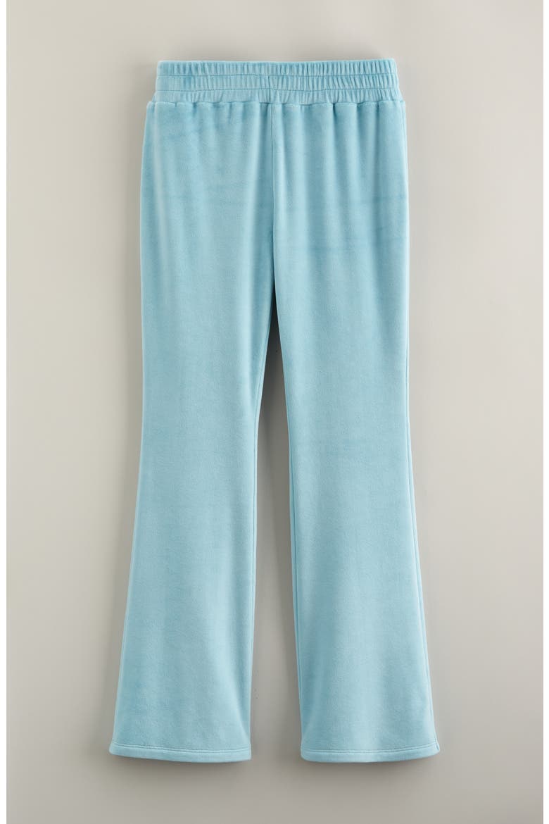 Kids' Cosmos Velour Flare Pants, Main, color, TEAL SICILY
