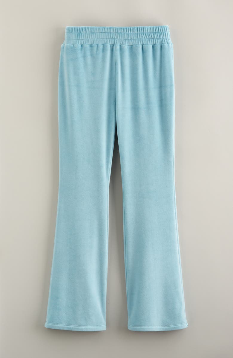 Zella Girl Kids' Cosmos Velour Flare Pants, Main, color, Teal Sicily