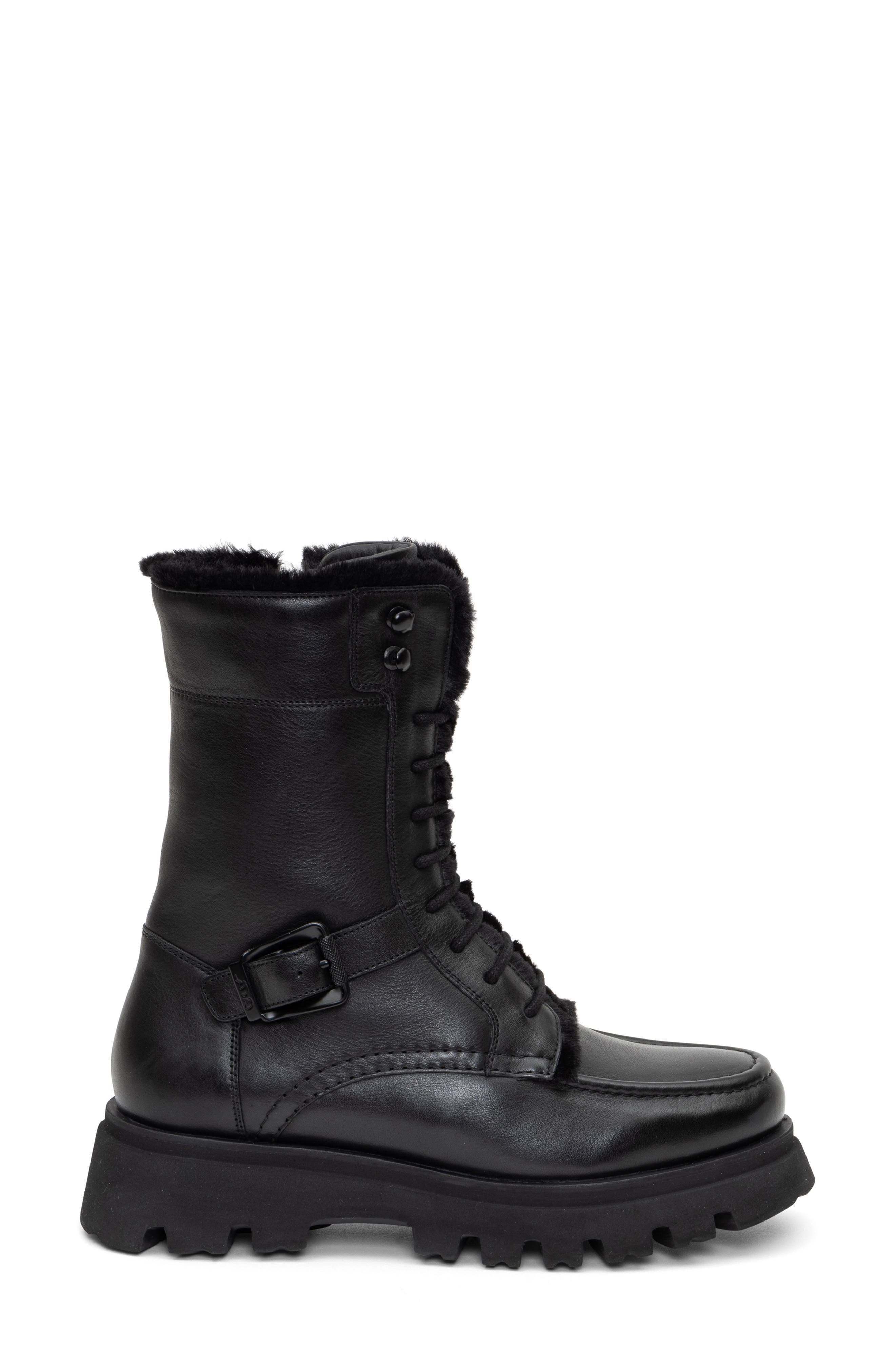 ara Kaiza Faux Fur Lined Combat Boot, Alternate, color, 