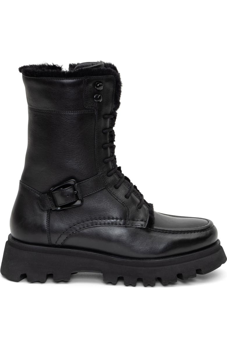 ara Kaiza Faux Fur Lined Combat Boot, Alternate, color, Black