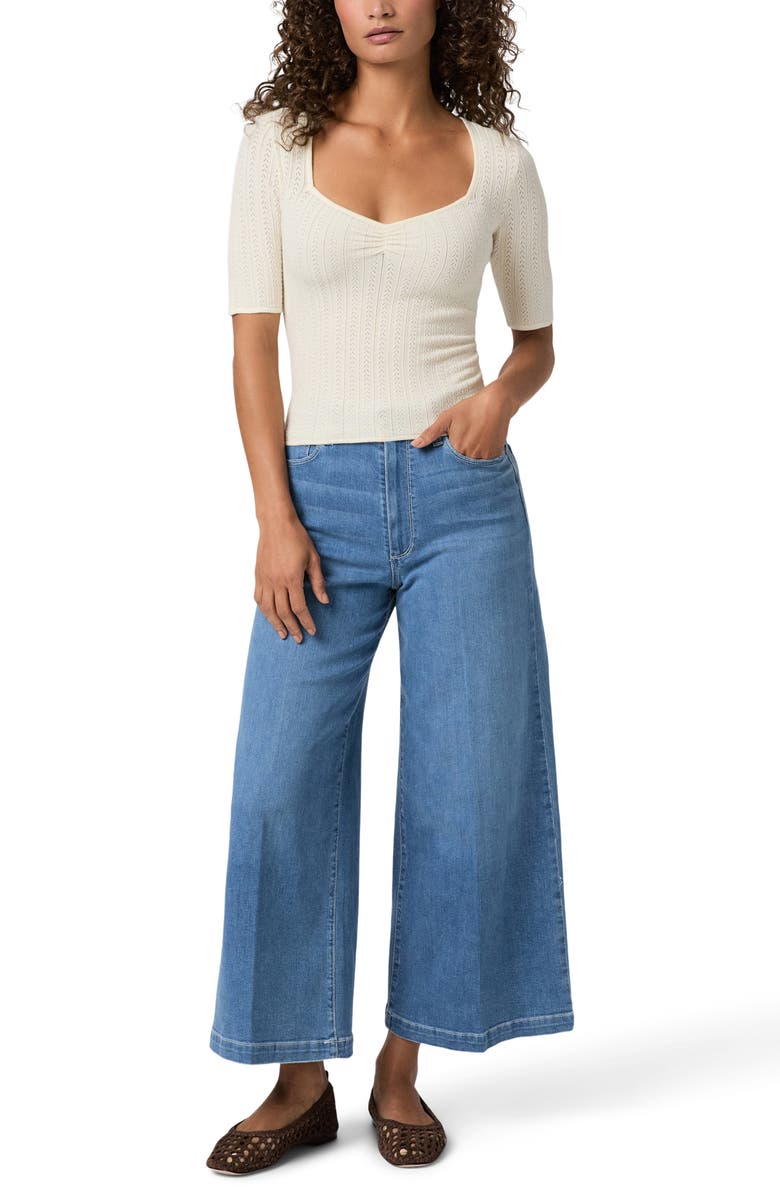 PAIGE Lennie Super High Waist Ankle Wide Leg Jeans, Alternate, color, Jazzly