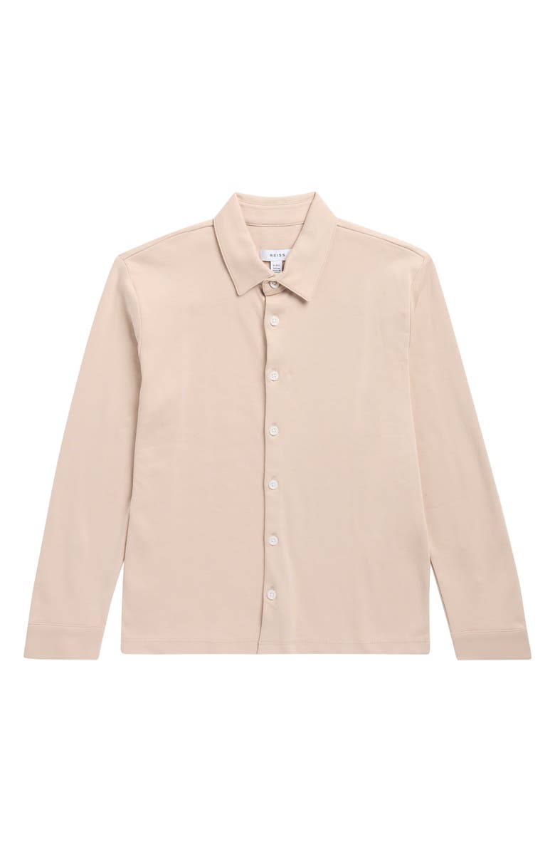 Reiss Kids' Hendon Cotton Button-Up Shirt, Main, color, Stone