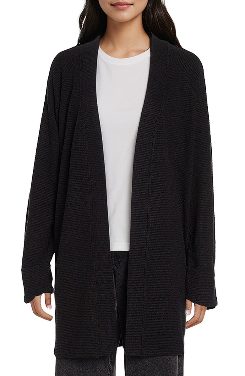 Three Dots Nova Waffle Knit Long Cardigan, Main, color,