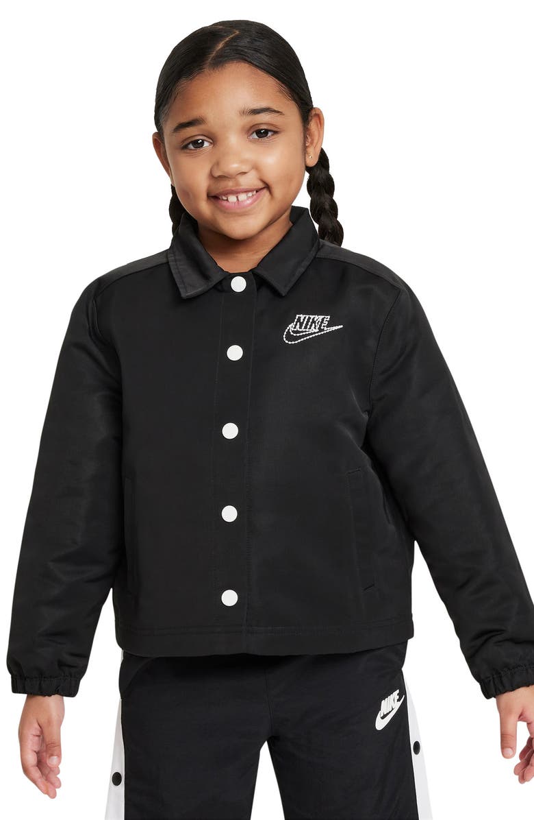 Nike Kids' Cropped Coaches Jacket, Alternate, color, Black