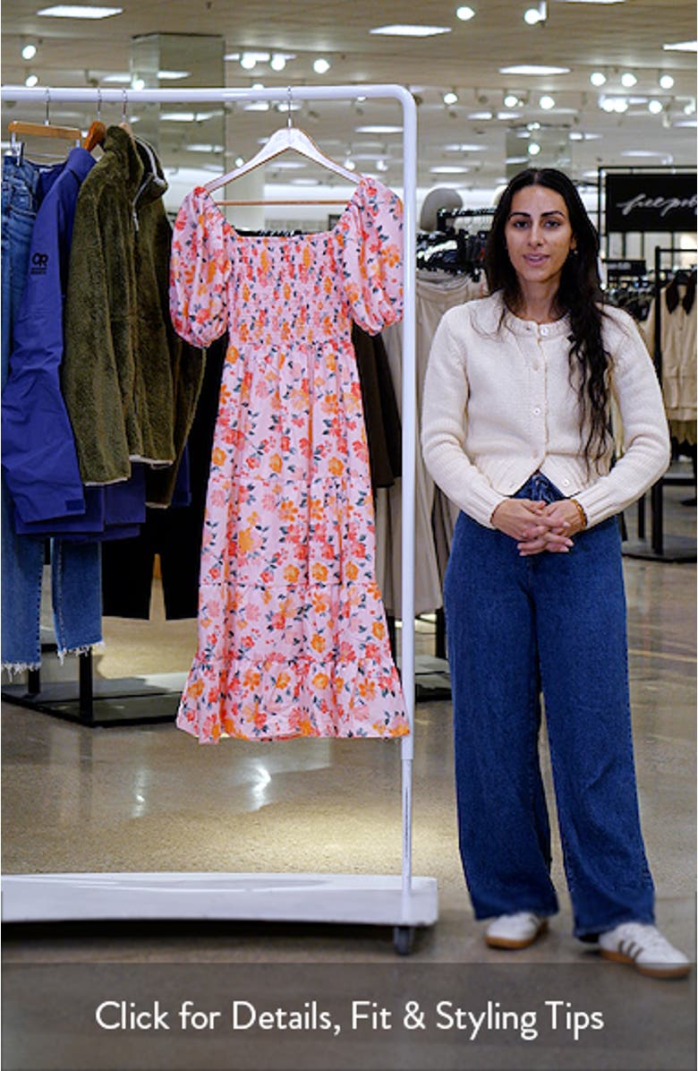 Soliel Floral Print Off the Shoulder Maxi Dress, sales video thumbnail