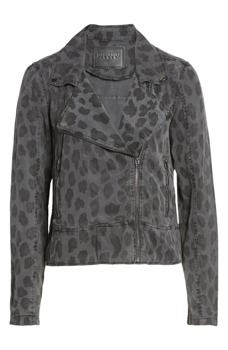 BLANKNYC Leopard Print Moto Jacket, Alternate, color, 