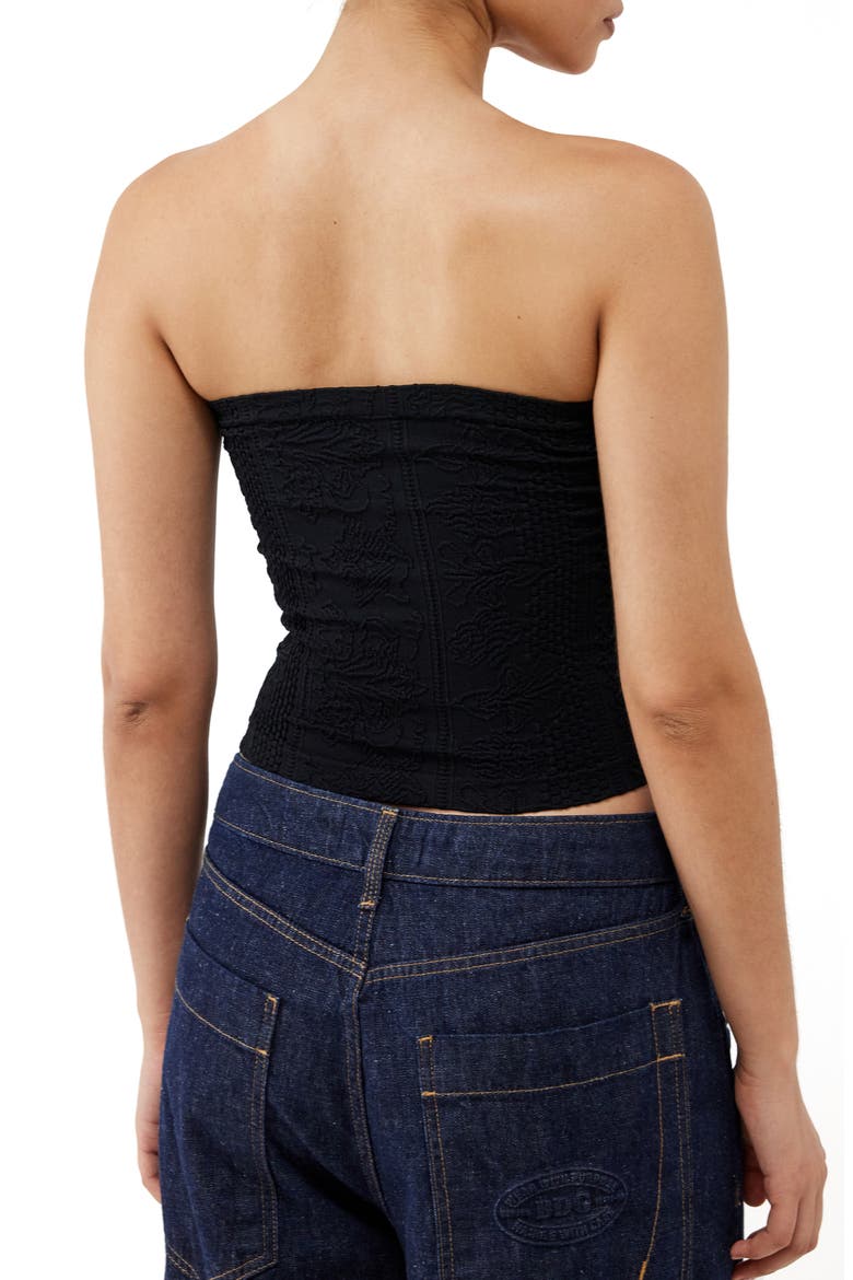 Tapestry Crop Tube Top, Alternate, color, BLACK
