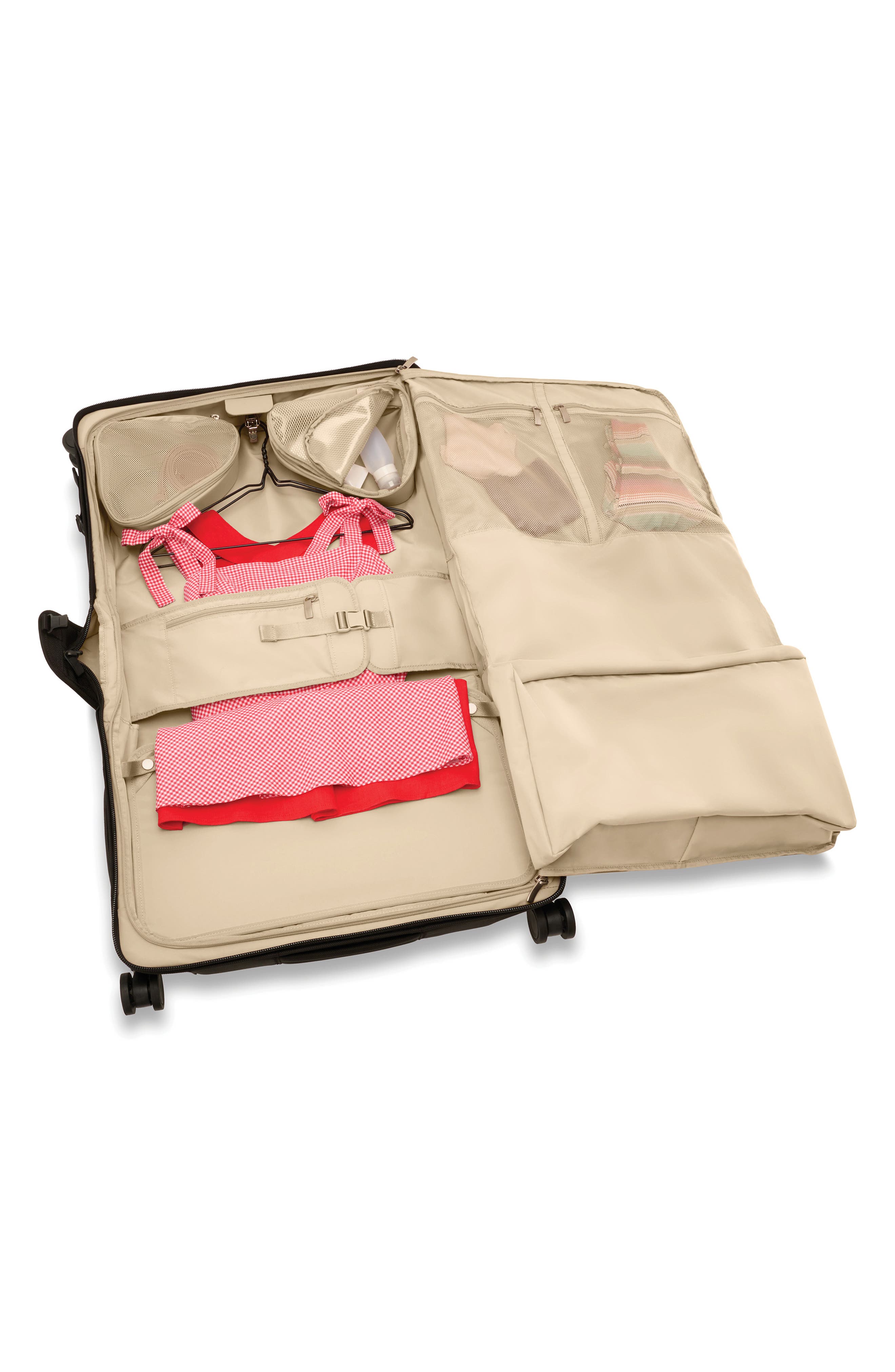 Briggs & Riley Baseline Wide Spinner Carry-On Garment Bag, Alternate, color, Black