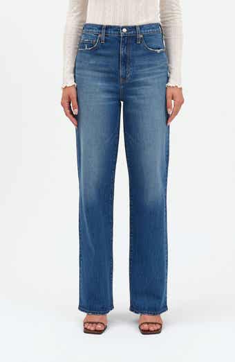 City Distressed High Waist Straight Leg Jeans