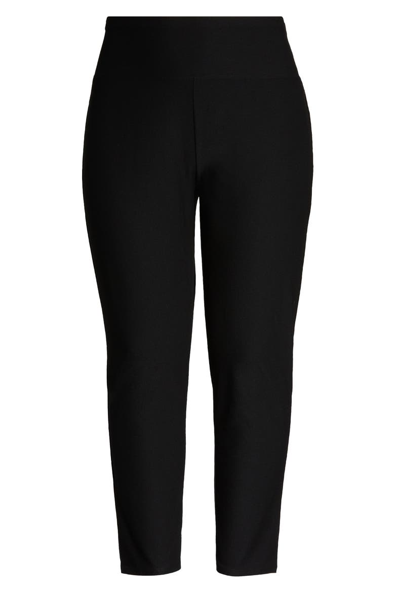 High Waist Slim Ankle Pants, Alternate, color, BLACK