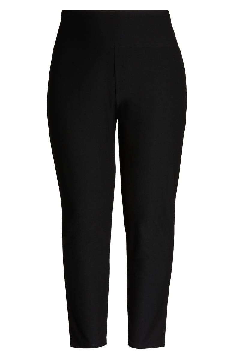 Eileen Fisher High Waist Slim Ankle Pants, Alternate, color, Black