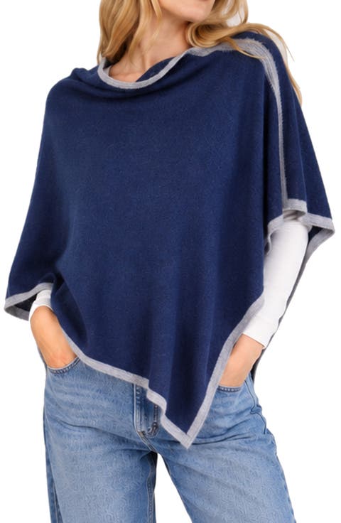 Cashmere Cowl Neck Poncho