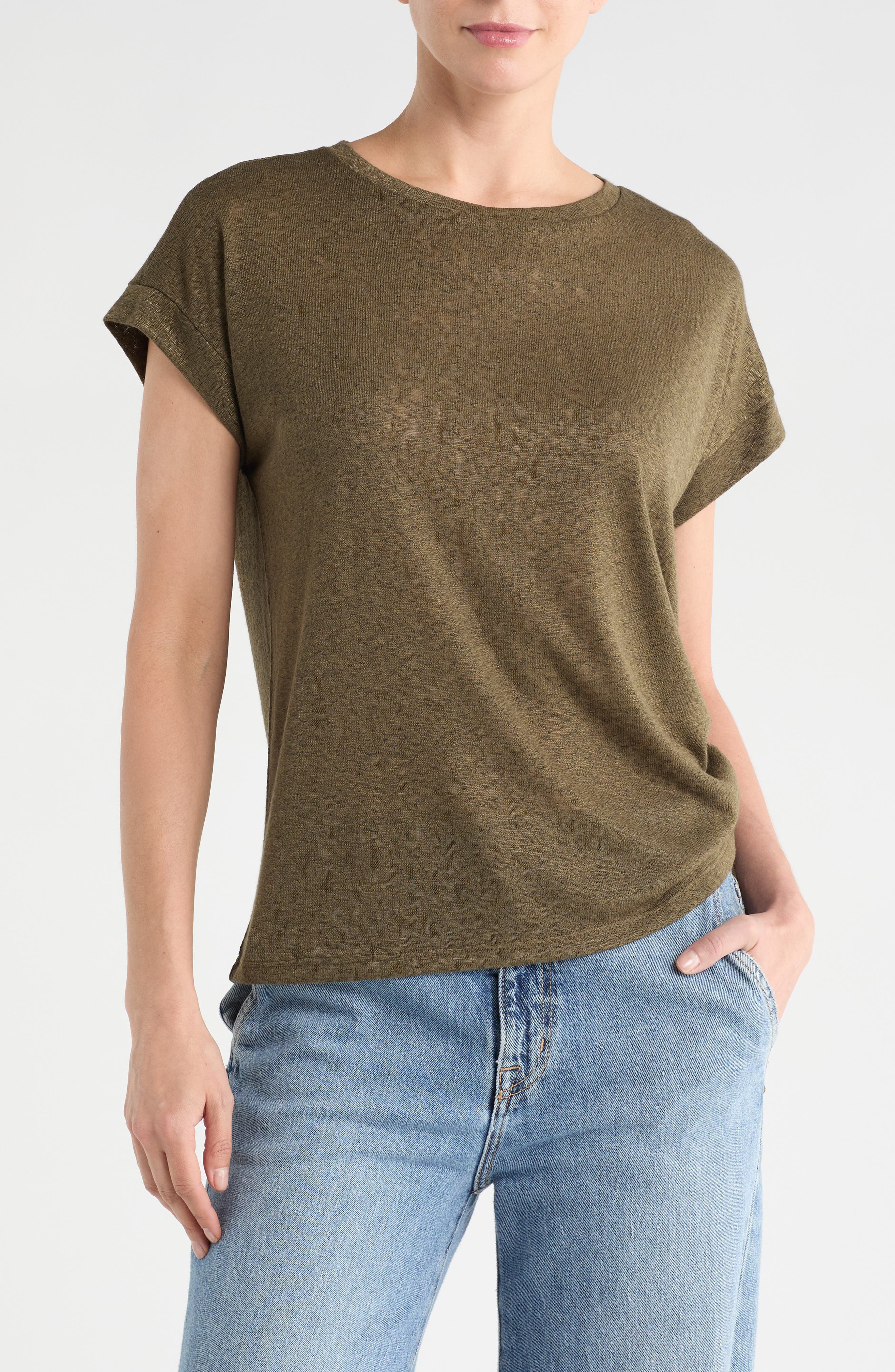 Bobeau レディース 女性用 ファッション Tシャツ BFT Short Sleeve Swing Top - Taupe Animal Women\u0027s Bobeau Tops | Nordstrom