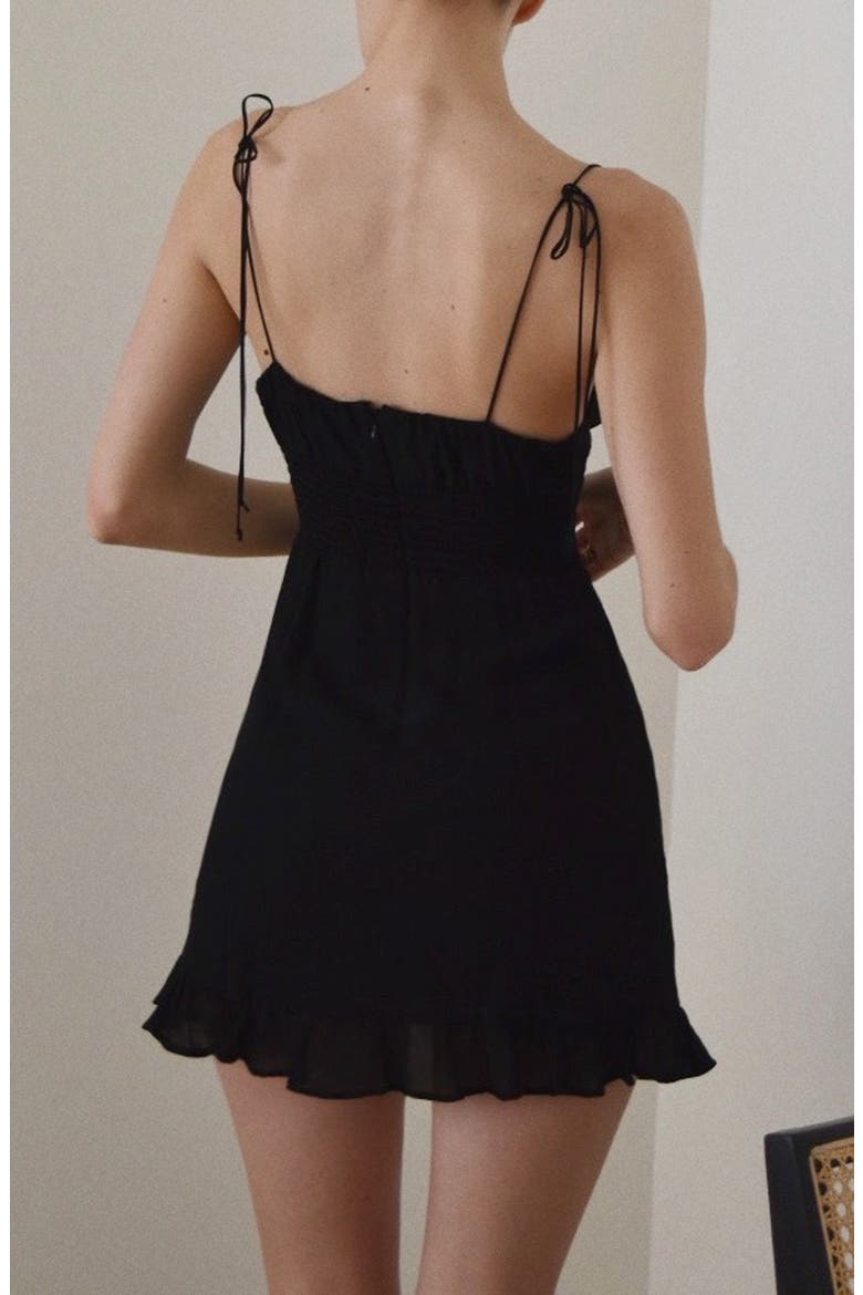 Esther Floral Ruffle Sundress, Alternate, color, BLACK