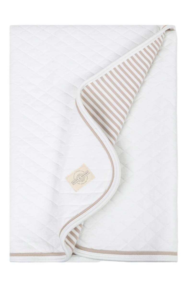 Hope & Henry Baby 3-Piece Knit Gifting Set, Infant, Alternate, color, White With Taupe Trim Set