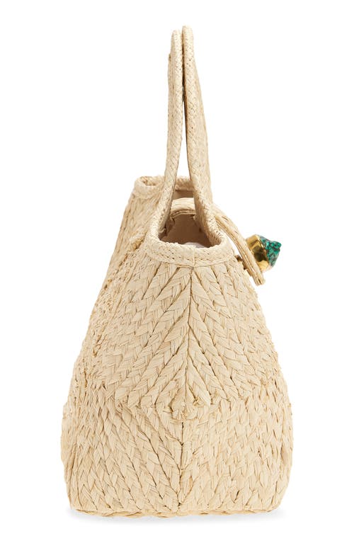 Pamela Munson The Petite Lulu Raffia Shoulder Bag In Brown
