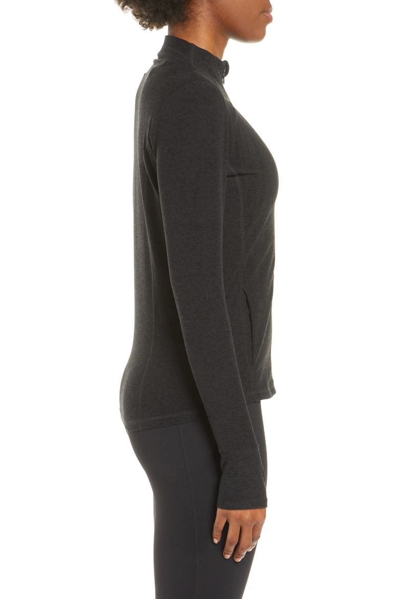 Mock Neck Front Zip Jacket, Alternate, color, DARKEST NIGHT