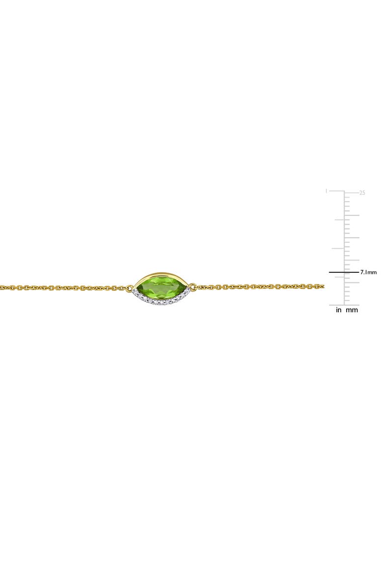 Gemstone & Diamond Station Bracelet 14K, Alternate, color, Peridot