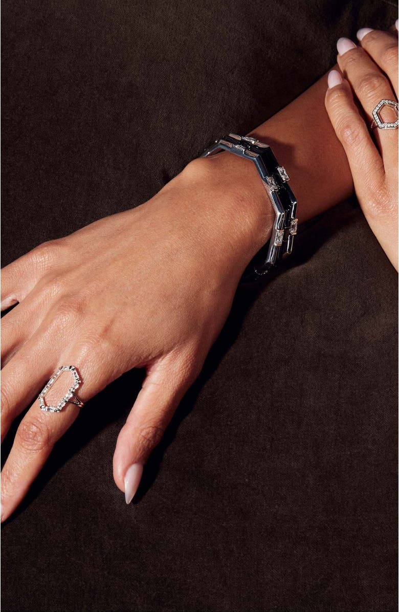 Ora Ana The James Ring, Alternate, color, Sterling Silver/White Cz