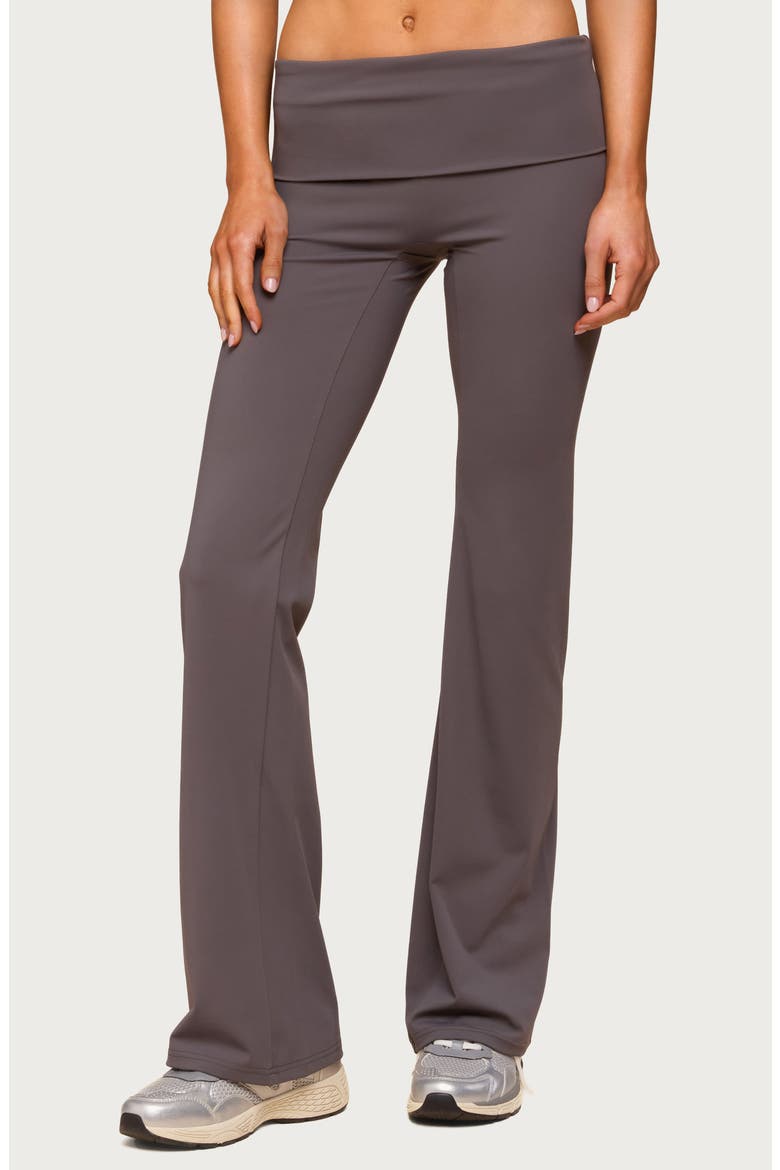 Oriane Foldover Flare Leggings, Main, color, GRAY