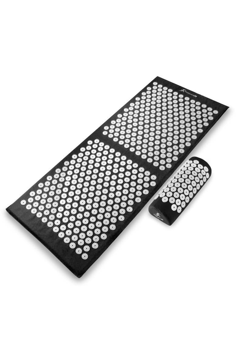 Full Body Acupressure Mat and Pillow Set, Main, color, Black