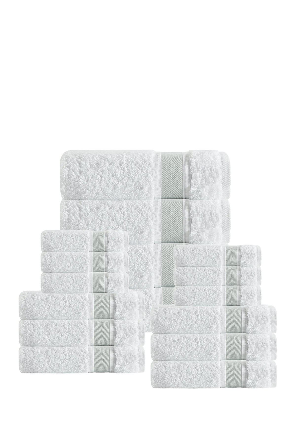 Depera Unique Turkish Cotton 16-piece Towel Set In Green