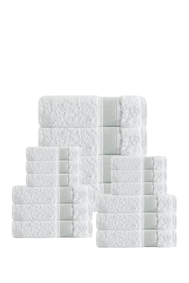 Unique Turkish Cotton 16-Piece Towel Set, Main, color, GREEN