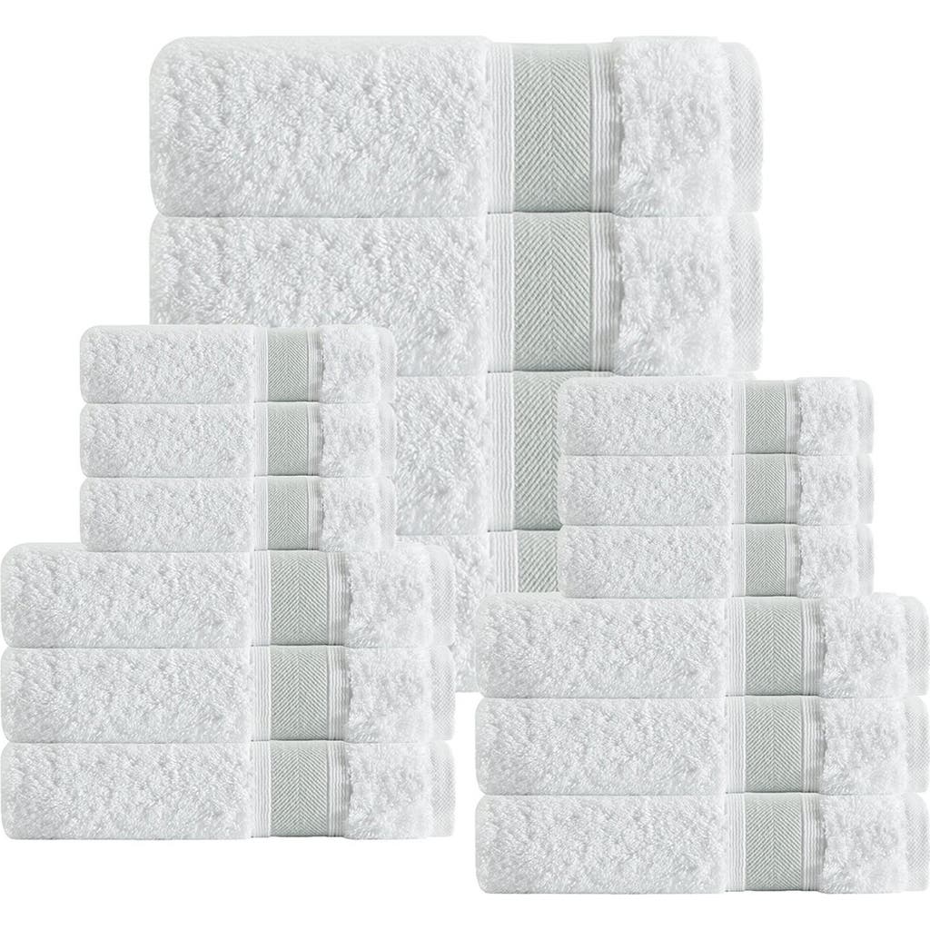 Depera Unique Turkish Cotton 16-piece Towel Set In Green