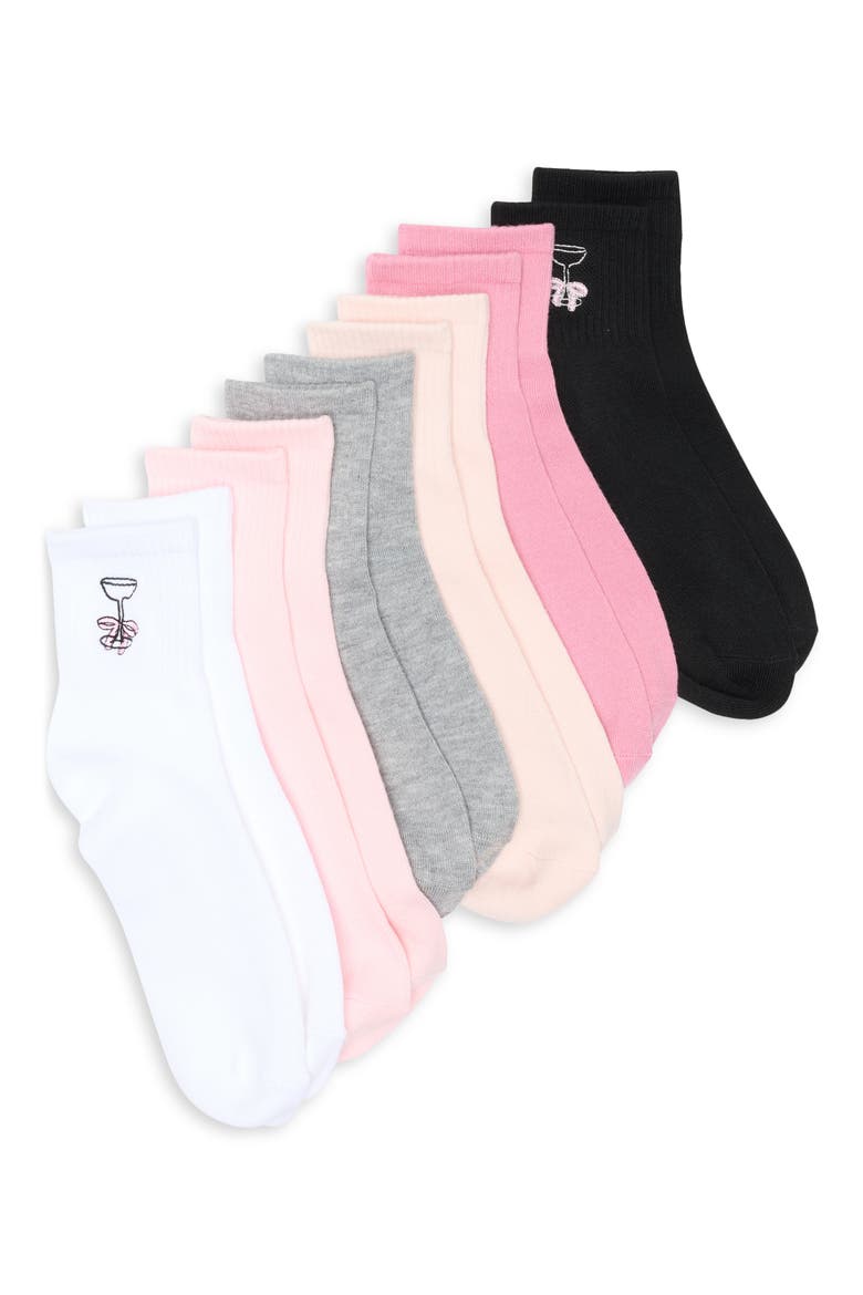 6-Pack Assorted High Quarter Socks, Main, color, WHITE TRADITIONAL