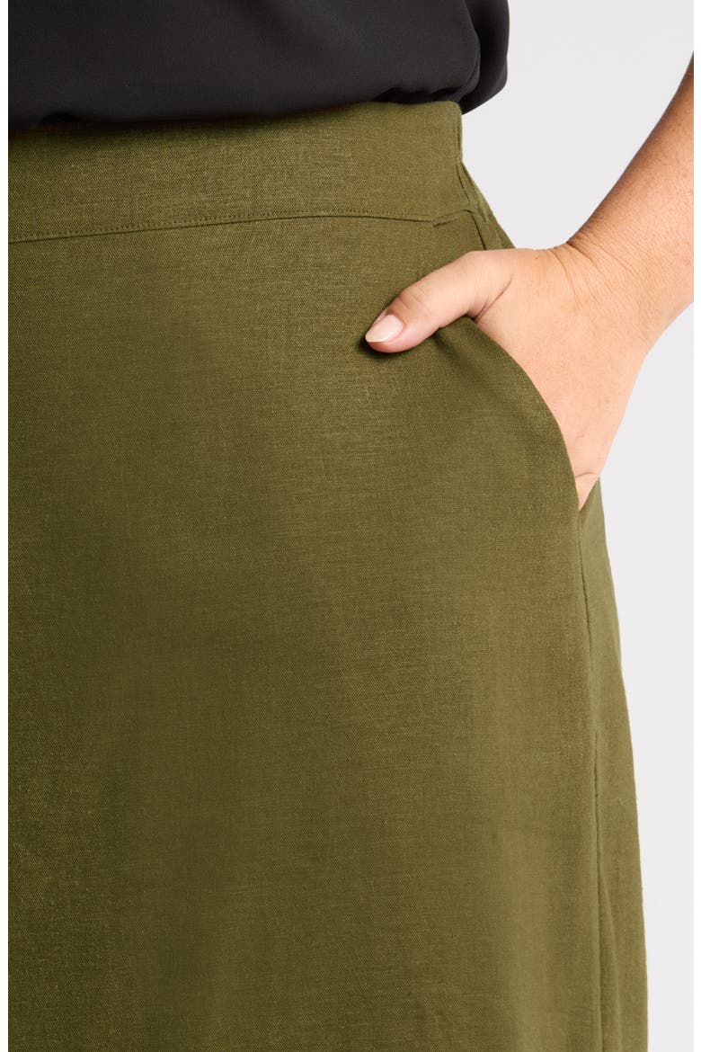 Wooster Linen Blend Pencil Skirt, Alternate, color, FERN