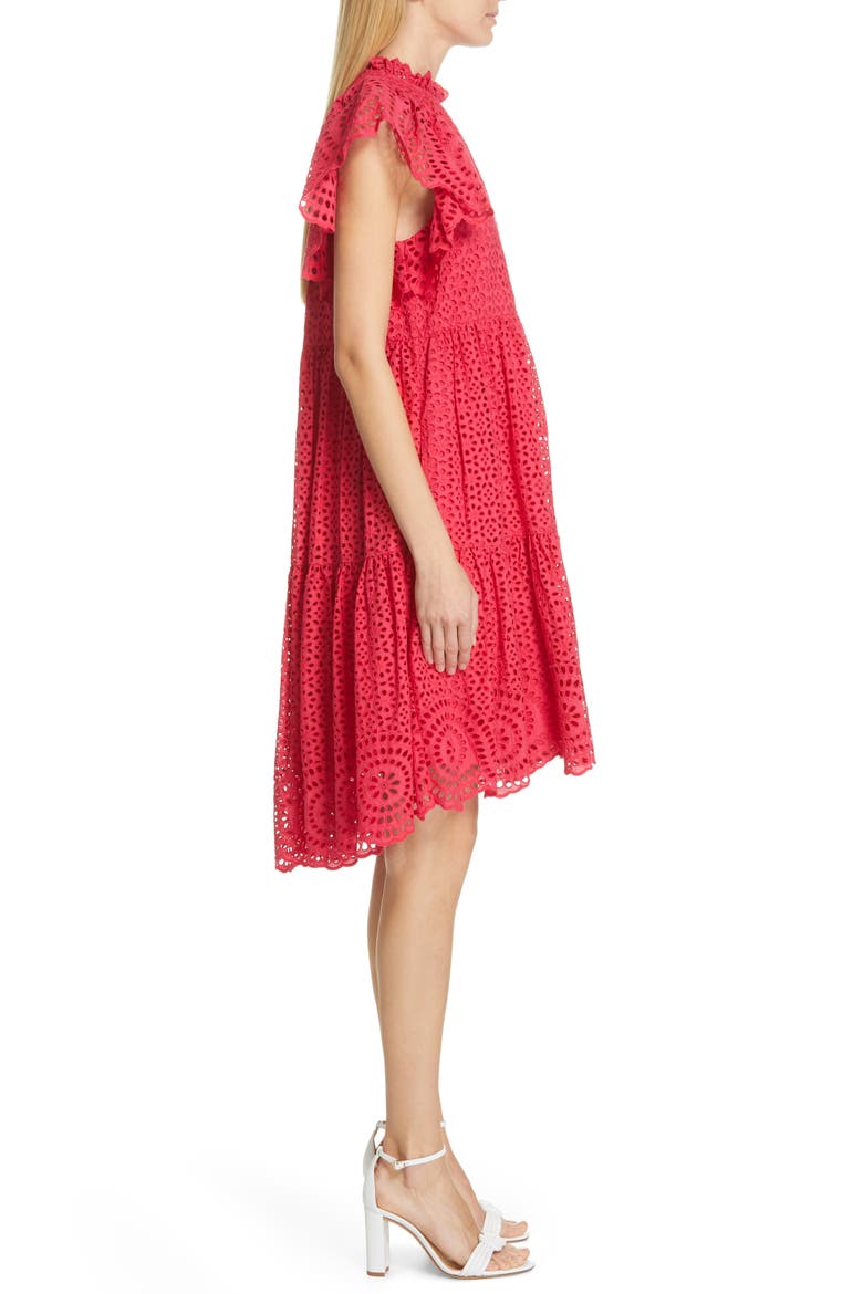 Norah Eyelet Dress, Alternate, color, FUCHSIA