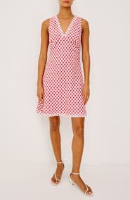 Rails Bex Eyelet Embroidered Gingham Check Linen Dress