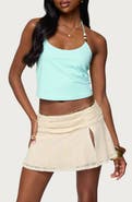 EDIKTED Radley Beaded Halter Crop Top