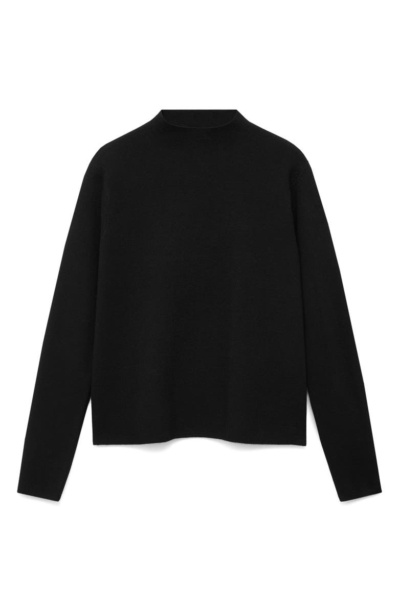 MANGO Funnel Neck Sweater, Alternate, color, Black