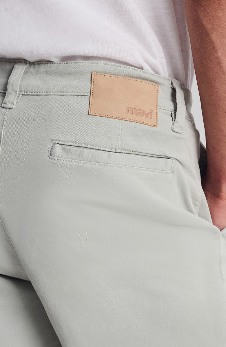 Mavi Jeans Nate Flat Front Stretch Twill Shorts, Alternate, color, Pistachio Casual Twi