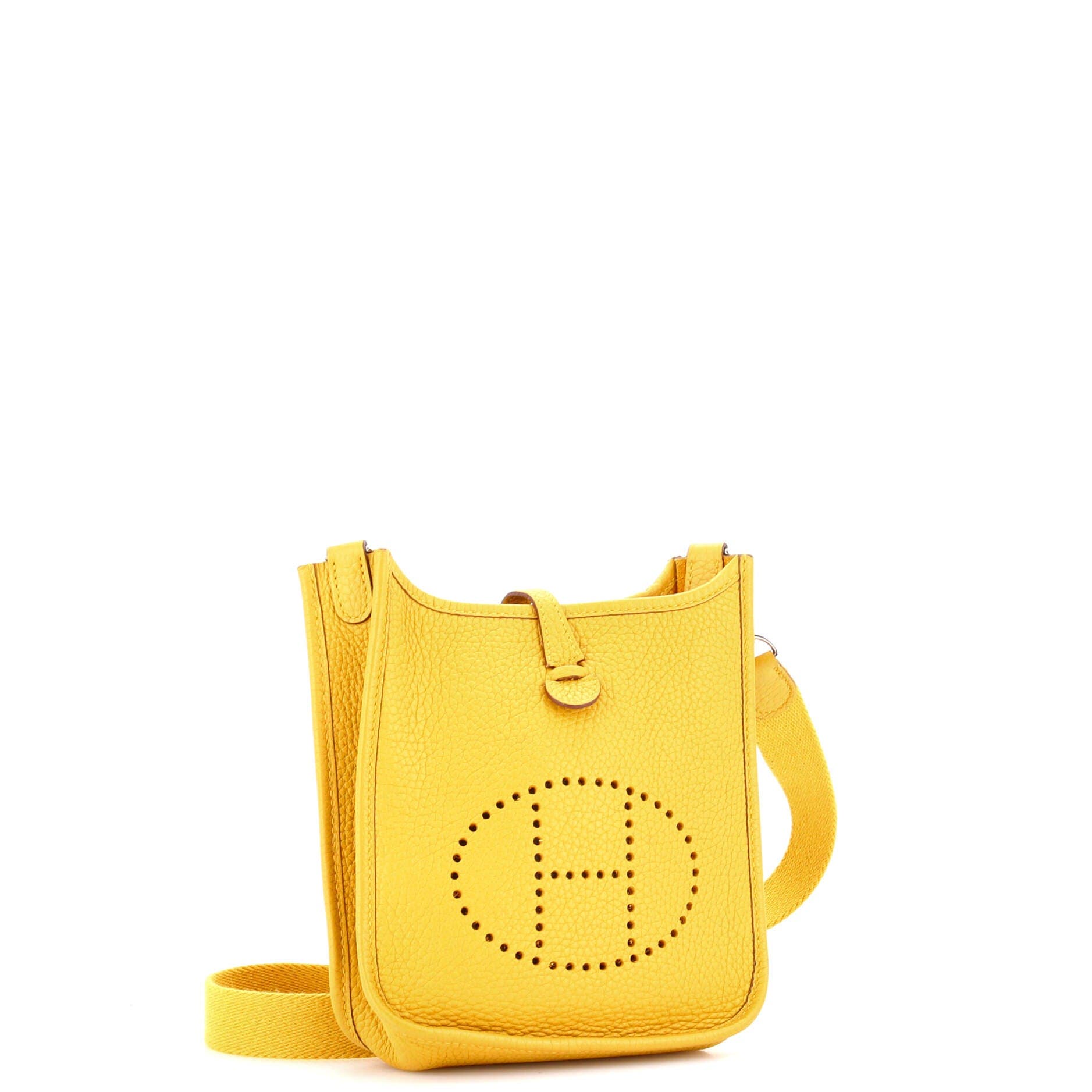 Pre-Owned Hermes Evelyne Bag Gen III Clemence TPM, Alternate, color, Jaune Ambre