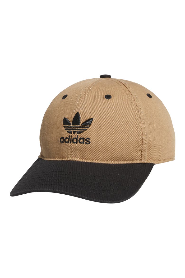 Trefoil Embroidered Baseball Cap, Main, color, LIGHT BROWN