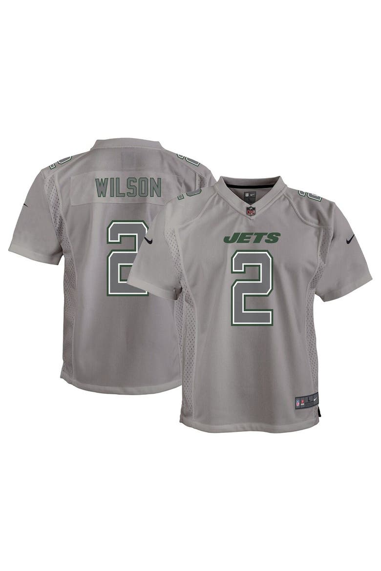 Youth Nike Zach Wilson Gray New York Jets Atmosphere Game Jersey, Main, color, Gray