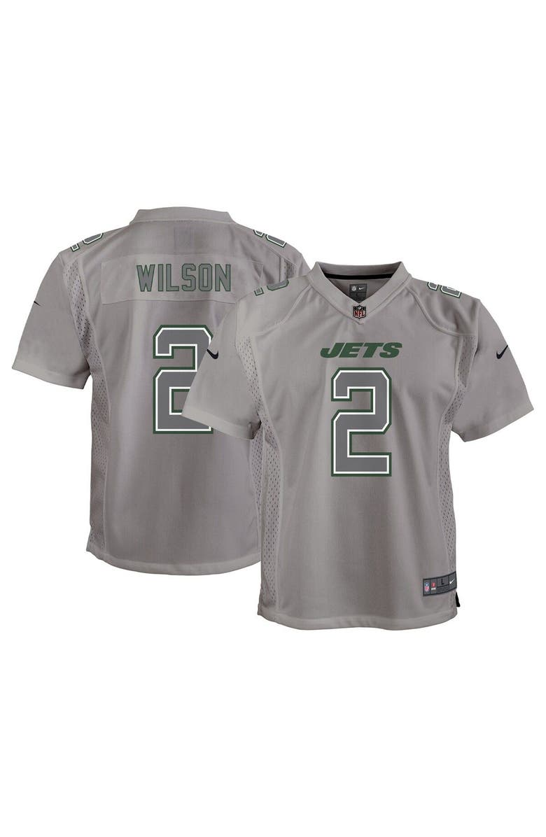 Nike Youth Nike Zach Wilson Gray New York Jets Atmosphere Game Jersey, Main, color, 