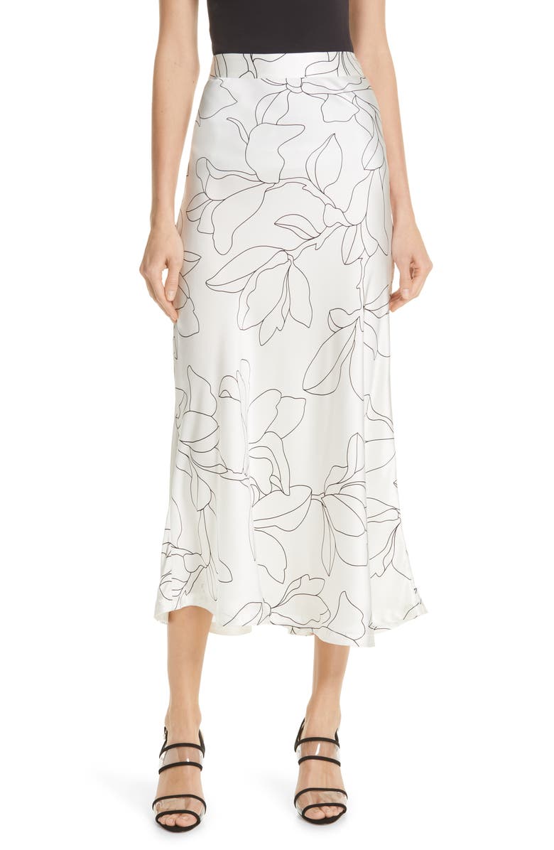 Equipment Iva Floral Silk Midi Skirt, Main, color, 