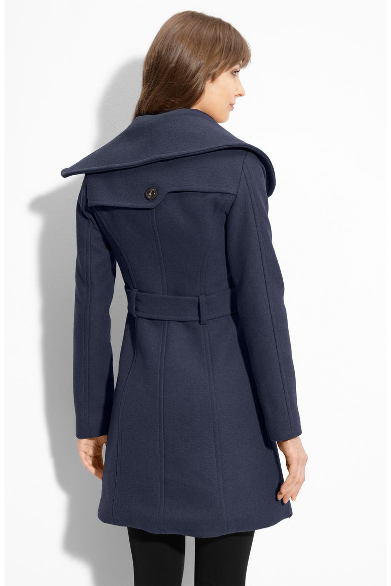Soïa & Kyo Asymmetrical Wool Blend Coat, Alternate, color, NAVY