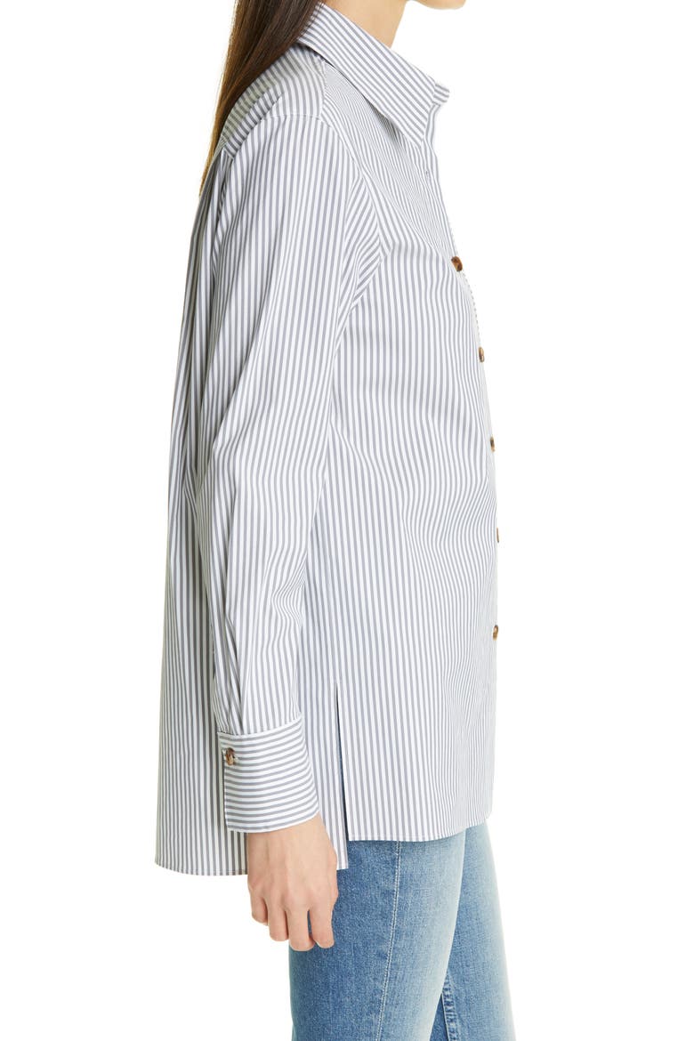 Ruxton Stripe Cotton Blend Shirt, Alternate, color, SMOKED TAUPE MULTI