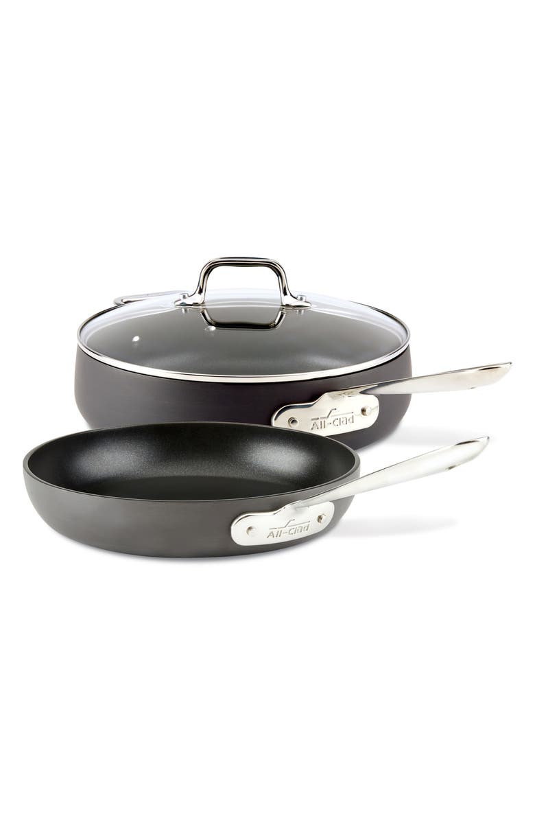 All-Clad HA1 Hard Anodized 3-Piece Sauté Pan Set, Main, color,