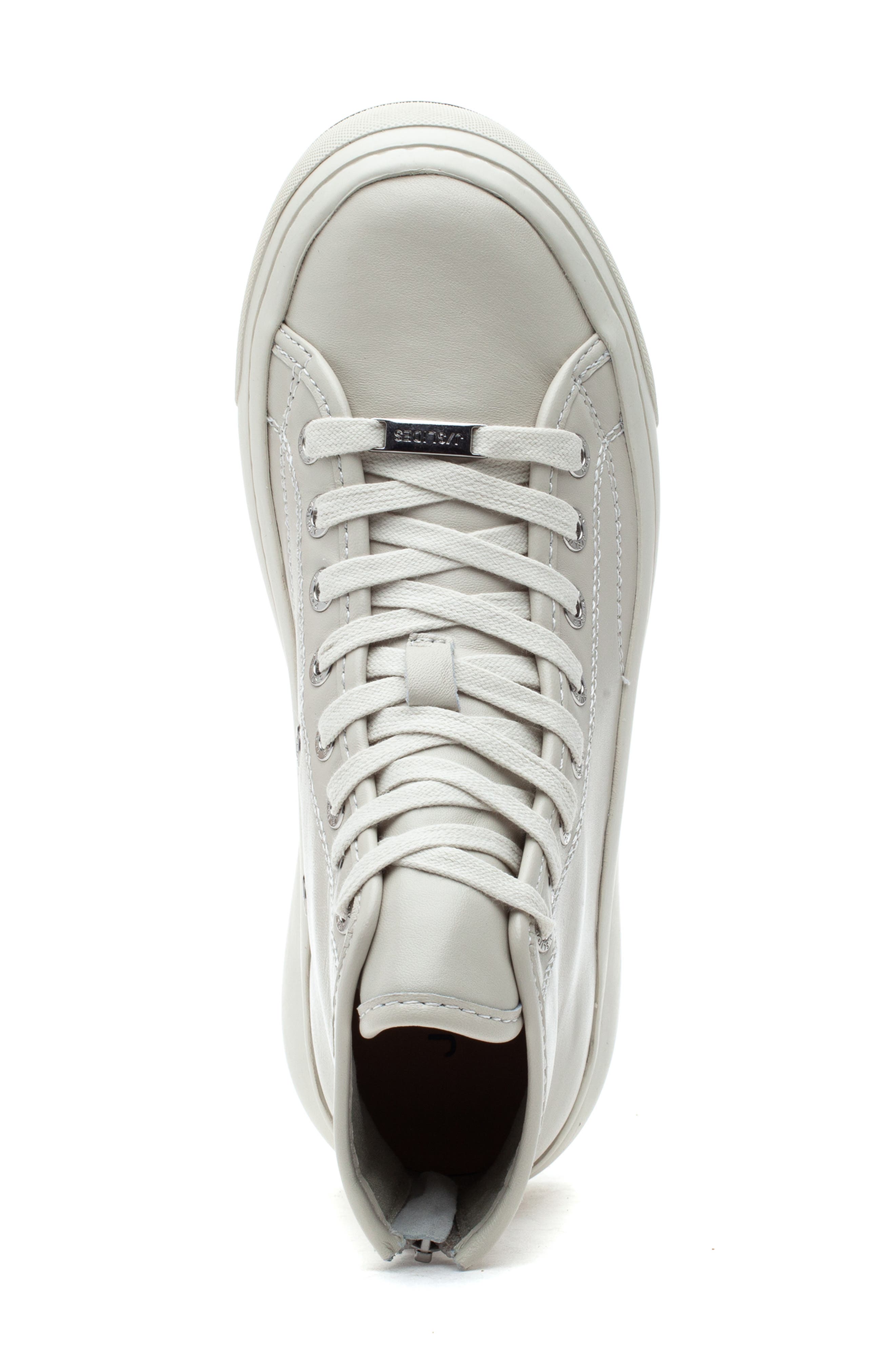 Gracie Platform High Top Sneaker, Alternate, color, WHITE LEATHER