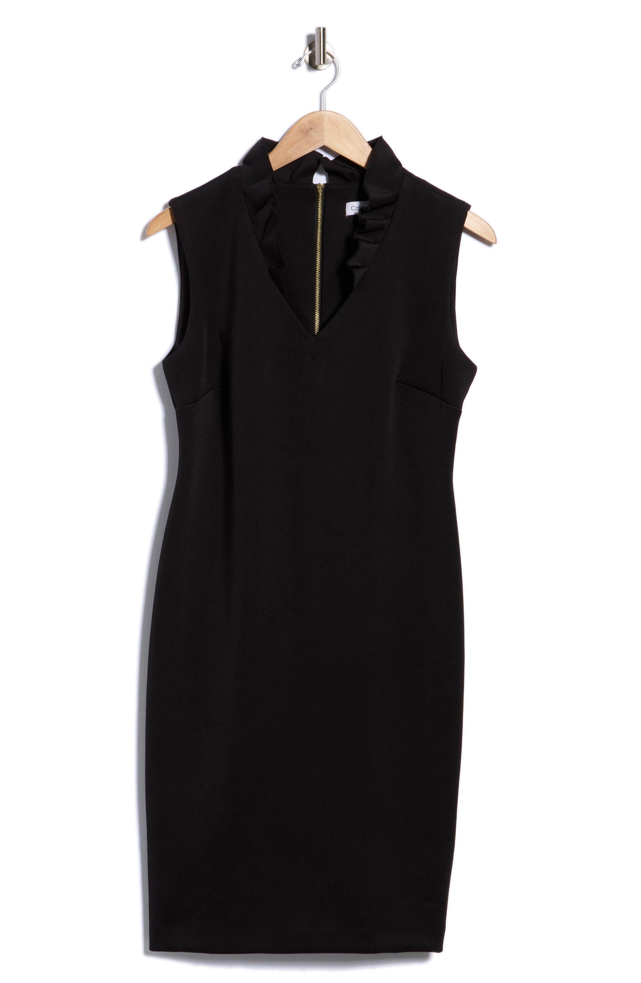 Ruffle Trim Shift Dress
